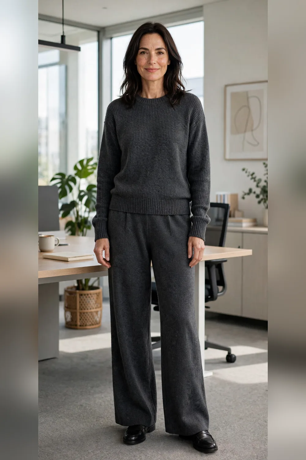 Knit co-ord set work outfit for women over 40